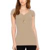imageLock and Love Womens Basic Slim Fitted Short Sleeve Casual V Neck Cotton T ShirtWt1606taupe