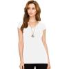 imageLock and Love Womens Basic Slim Fitted Short Sleeve Casual V Neck Cotton T ShirtWt1606white