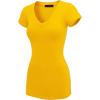 imageLock and Love Womens Basic Slim Fitted Short Sleeve Casual V Neck Cotton T ShirtWt1606yellow