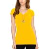 imageLock and Love Womens Basic Slim Fitted Short Sleeve Casual V Neck Cotton T ShirtWt1606yellow
