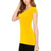 imageLock and Love Womens Basic Slim Fitted Short Sleeve Casual V Neck Cotton T ShirtWt1606yellow