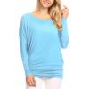 imageLock and Love Womens Casual Flowy Draped Long Sleeve Batwing Dolman Top  Soft ampamp Comfortable Loose Fit PulloverWt826aqua