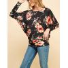 imageLock and Love Womens Casual Flowy Draped Long Sleeve Batwing Dolman Top  Soft ampamp Comfortable Loose Fit PulloverWt826blackfloral