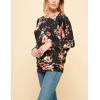 imageLock and Love Womens Casual Flowy Draped Long Sleeve Batwing Dolman Top  Soft ampamp Comfortable Loose Fit PulloverWt826blackfloral
