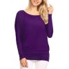 imageLock and Love Womens Casual Flowy Draped Long Sleeve Batwing Dolman Top  Soft ampamp Comfortable Loose Fit PulloverWt826darkpurple