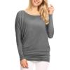 imageLock and Love Womens Casual Flowy Draped Long Sleeve Batwing Dolman Top  Soft ampamp Comfortable Loose Fit PulloverWt826hdg