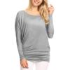 imageLock and Love Womens Casual Flowy Draped Long Sleeve Batwing Dolman Top  Soft ampamp Comfortable Loose Fit PulloverWt826heathergrey