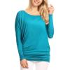 imageLock and Love Womens Casual Flowy Draped Long Sleeve Batwing Dolman Top  Soft ampamp Comfortable Loose Fit PulloverWt826jade