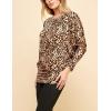 imageLock and Love Womens Casual Flowy Draped Long Sleeve Batwing Dolman Top  Soft ampamp Comfortable Loose Fit PulloverWt826leopard