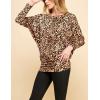 imageLock and Love Womens Casual Flowy Draped Long Sleeve Batwing Dolman Top  Soft ampamp Comfortable Loose Fit PulloverWt826leopard