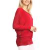 imageLock and Love Womens Casual Flowy Draped Long Sleeve Batwing Dolman Top  Soft ampamp Comfortable Loose Fit PulloverWt826red