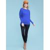 imageLock and Love Womens Casual Flowy Draped Long Sleeve Batwing Dolman Top  Soft ampamp Comfortable Loose Fit PulloverWt826royalbrite
