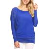 imageLock and Love Womens Casual Flowy Draped Long Sleeve Batwing Dolman Top  Soft ampamp Comfortable Loose Fit PulloverWt826royalbrite