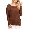 imageLock and Love Womens Casual Flowy Draped Long Sleeve Batwing Dolman Top  Soft ampamp Comfortable Loose Fit PulloverWt826rust