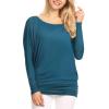 imageLock and Love Womens Casual Flowy Draped Long Sleeve Batwing Dolman Top  Soft ampamp Comfortable Loose Fit PulloverWt826teal