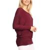 imageLock and Love Womens Casual Flowy Draped Long Sleeve Batwing Dolman Top  Soft ampamp Comfortable Loose Fit PulloverWt826wine