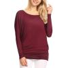 imageLock and Love Womens Casual Flowy Draped Long Sleeve Batwing Dolman Top  Soft ampamp Comfortable Loose Fit PulloverWt826wine
