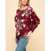 imageLock and Love Womens Casual Flowy Draped Long Sleeve Batwing Dolman Top  Soft ampamp Comfortable Loose Fit PulloverWt826winefloral