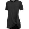 imageLock and Love Womens Casual Shirts Twist Knot Tunics TopsWt2312black