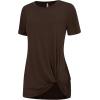 imageLock and Love Womens Casual Shirts Twist Knot Tunics TopsWt2312brown