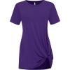 imageLock and Love Womens Casual Shirts Twist Knot Tunics TopsWt2312darkpurple