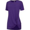 imageLock and Love Womens Casual Shirts Twist Knot Tunics TopsWt2312darkpurple