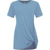 imageLock and Love Womens Casual Shirts Twist Knot Tunics TopsWt2312denim