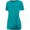 imageLock and Love Womens Casual Shirts Twist Knot Tunics TopsWt2312jade