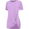 imageLock and Love Womens Casual Shirts Twist Knot Tunics TopsWt2312lilac