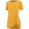imageLock and Love Womens Casual Shirts Twist Knot Tunics TopsWt2312mustard