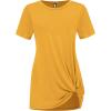imageLock and Love Womens Casual Shirts Twist Knot Tunics TopsWt2312mustard