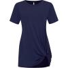 imageLock and Love Womens Casual Shirts Twist Knot Tunics TopsWt2312navy