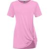 imageLock and Love Womens Casual Shirts Twist Knot Tunics TopsWt2312pink