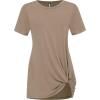 imageLock and Love Womens Casual Shirts Twist Knot Tunics TopsWt2312taupe
