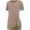 imageLock and Love Womens Casual Shirts Twist Knot Tunics TopsWt2312taupe