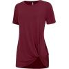 imageLock and Love Womens Casual Shirts Twist Knot Tunics TopsWt2312wine