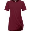 imageLock and Love Womens Casual Shirts Twist Knot Tunics TopsWt2312wine