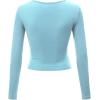 imageLock and Love Womens Premium ShortLong Sleeve Deep V Neck Slim fit Cross Wrap Crop top ShirtMade in USAWt1482aqua