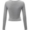 imageLock and Love Womens Premium ShortLong Sleeve Deep V Neck Slim fit Cross Wrap Crop top ShirtMade in USAWt1482heathergrey
