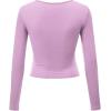 imageLock and Love Womens Premium ShortLong Sleeve Deep V Neck Slim fit Cross Wrap Crop top ShirtMade in USAWt1482lilac