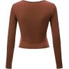 imageLock and Love Womens Premium ShortLong Sleeve Deep V Neck Slim fit Cross Wrap Crop top ShirtMade in USAWt1482rust