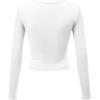 imageLock and Love Womens Premium ShortLong Sleeve Deep V Neck Slim fit Cross Wrap Crop top ShirtMade in USAWt1482white