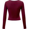 imageLock and Love Womens Premium ShortLong Sleeve Deep V Neck Slim fit Cross Wrap Crop top ShirtMade in USAWt1482wine