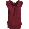 imageLock and Love Womens Scoop Neck Short Sleeve SolidPrintDipDye Sweetheart Top S3XL Plus SizeWt1054wine