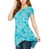 imageLock and Love Womens Short Sleeve All Over TieDye Ombre Tunic ShirtWt1063aqua