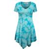 imageLock and Love Womens Short Sleeve All Over TieDye Ombre Tunic ShirtWt1063aqua
