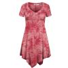 imageLock and Love Womens Short Sleeve All Over TieDye Ombre Tunic ShirtWt1063coral