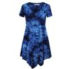 imageLock and Love Womens Short Sleeve All Over TieDye Ombre Tunic ShirtWt1063navy