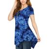 imageLock and Love Womens Short Sleeve All Over TieDye Ombre Tunic ShirtWt1063navy