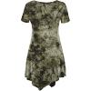 imageLock and Love Womens Short Sleeve All Over TieDye Ombre Tunic ShirtWt1063olive
